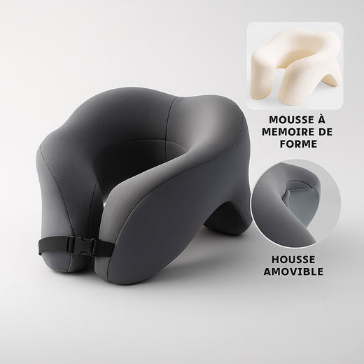 Oreiller Cervical de Voyage – Mousse à Mémoire, Multi-Positions & Antiglisse