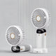Thumbnail for Ventilateur de poche portable blanc, rechargeable via USB, avec écran LED et socle détachable, compact et pratique pour une utilisation quotidienne.